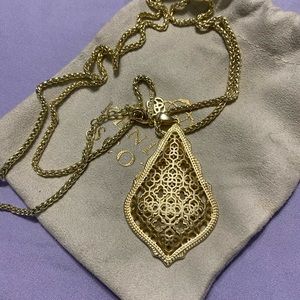 SOLD Gold Filigree Necklace EUC